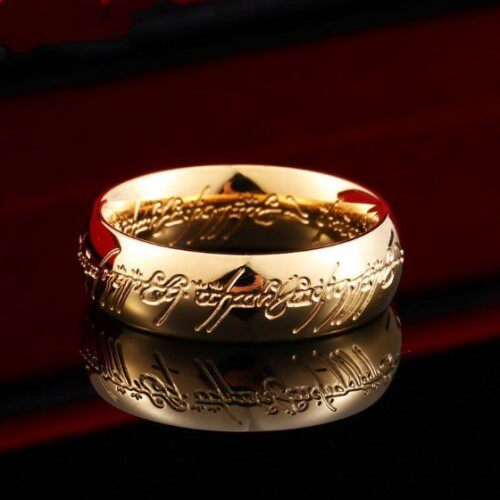 魔戒戒指立体雕刻精制制版钛钢魔界电镀24k戒指