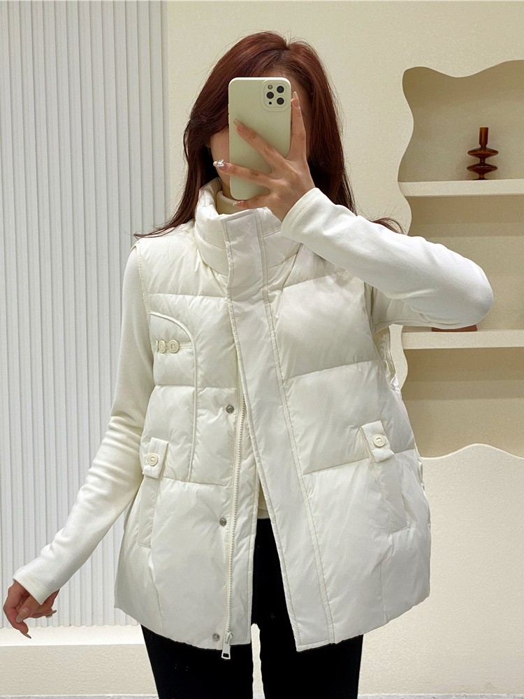 2022保暖无袖鸭绒白鸭绒轻薄短款新款马甲羽绒羽绒服
