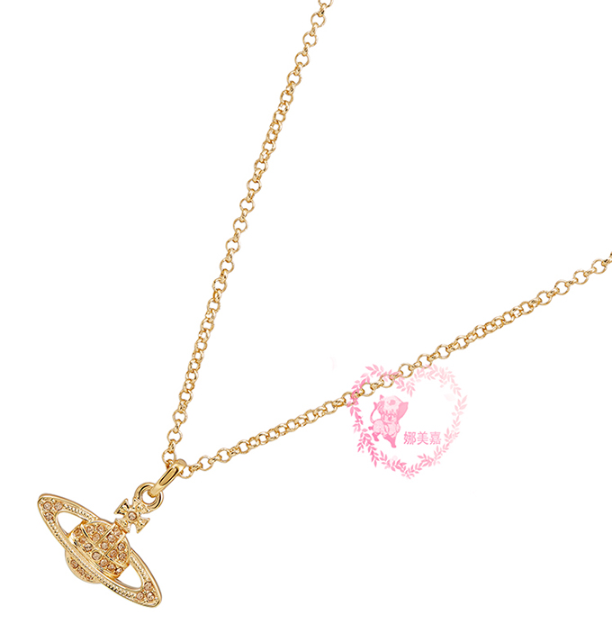 娜叶魔豆英国viviennewestwood经典金色土星水钻项链项链