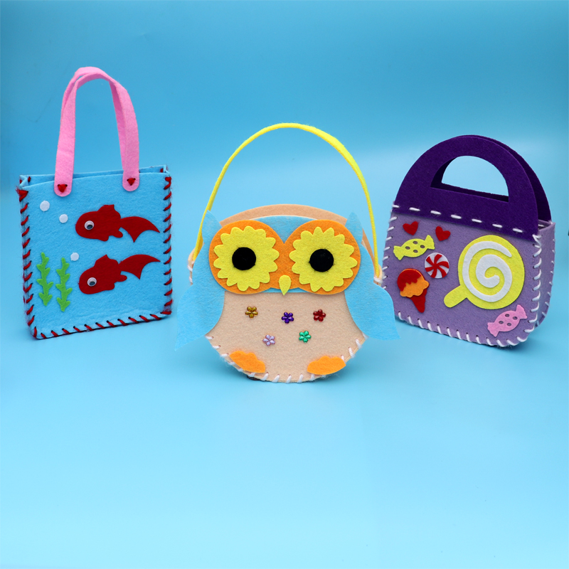 布艺diy无纺布手提包幼儿园手工小制作美创意自制科学实验