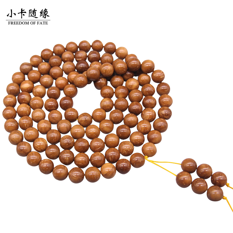 天然高抛库克圆珠光珠手串菩提男念珠佛珠项链108颗多圈文玩手链 - 图3