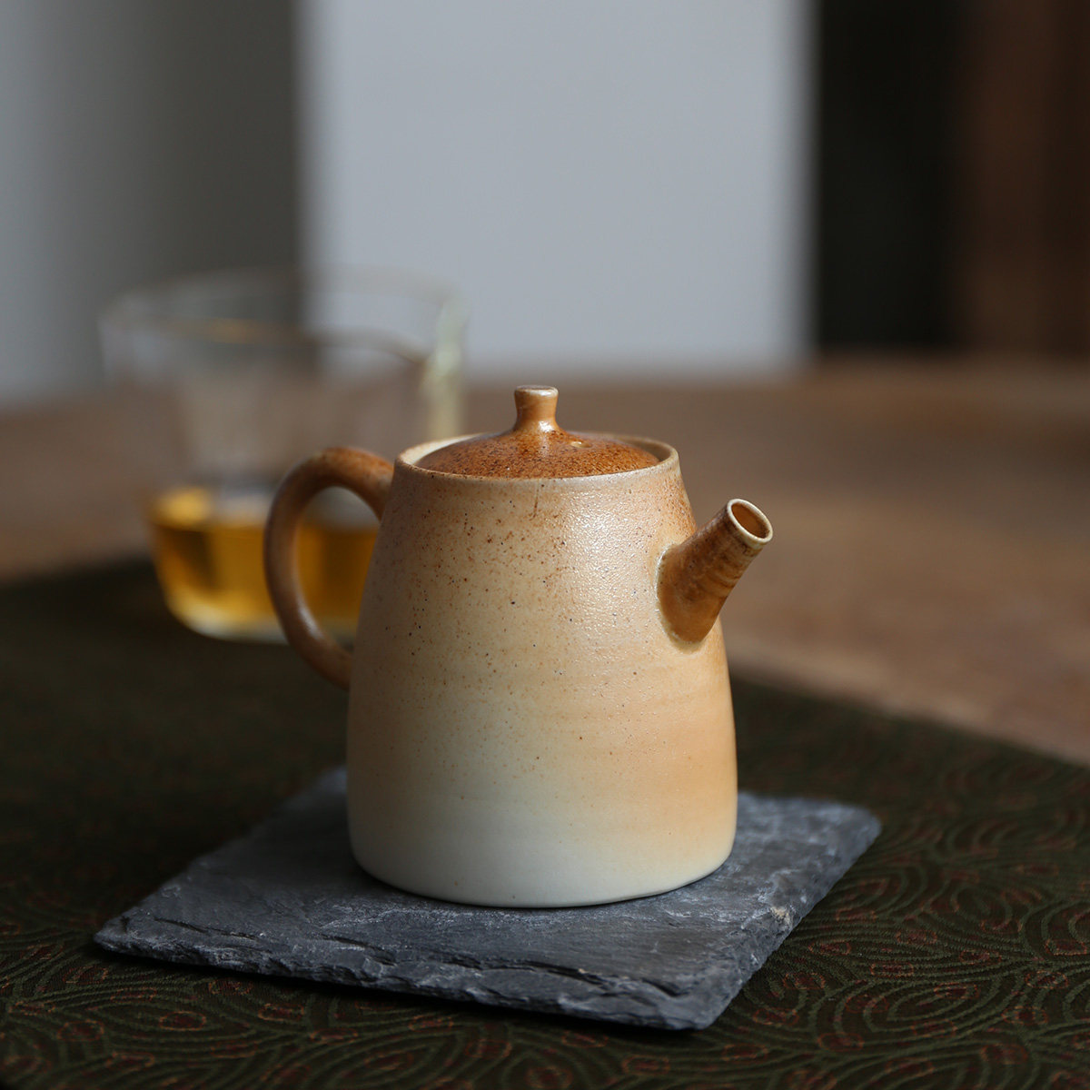 景德镇手工无釉裸烧柴烧壶自然落灰窑变单壶软化茶壶