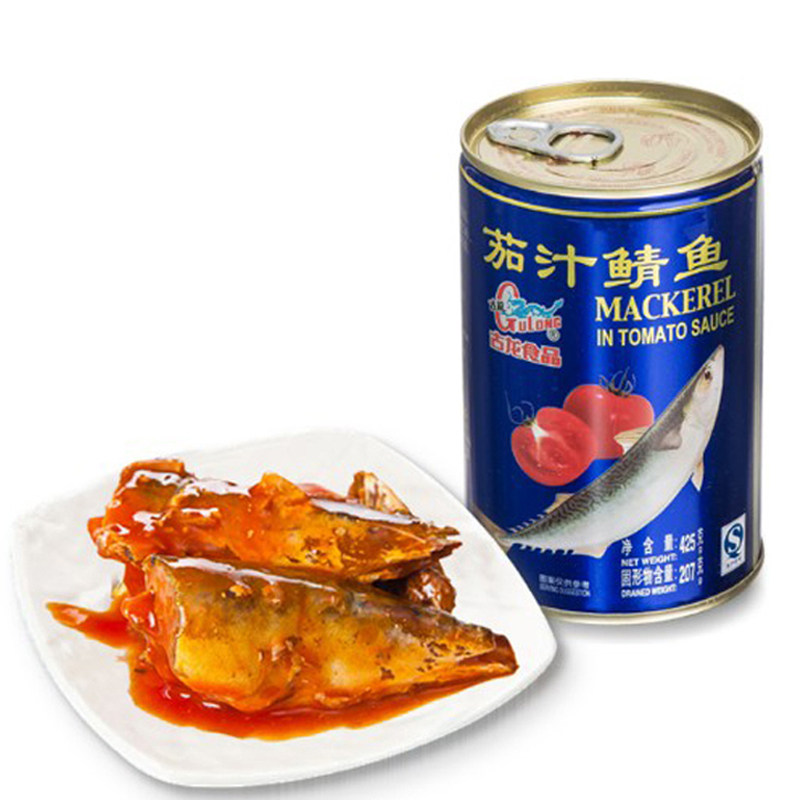 福建厦门特产古龙茄汁鲭鱼罐头425g户外即食下饭菜海鲜罐头食品