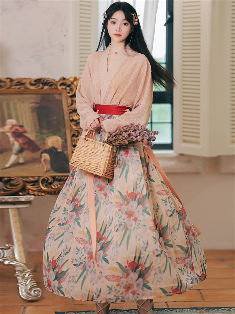 国风元素高级女装套装2021夏汉服现代上班汉元素连衣裙