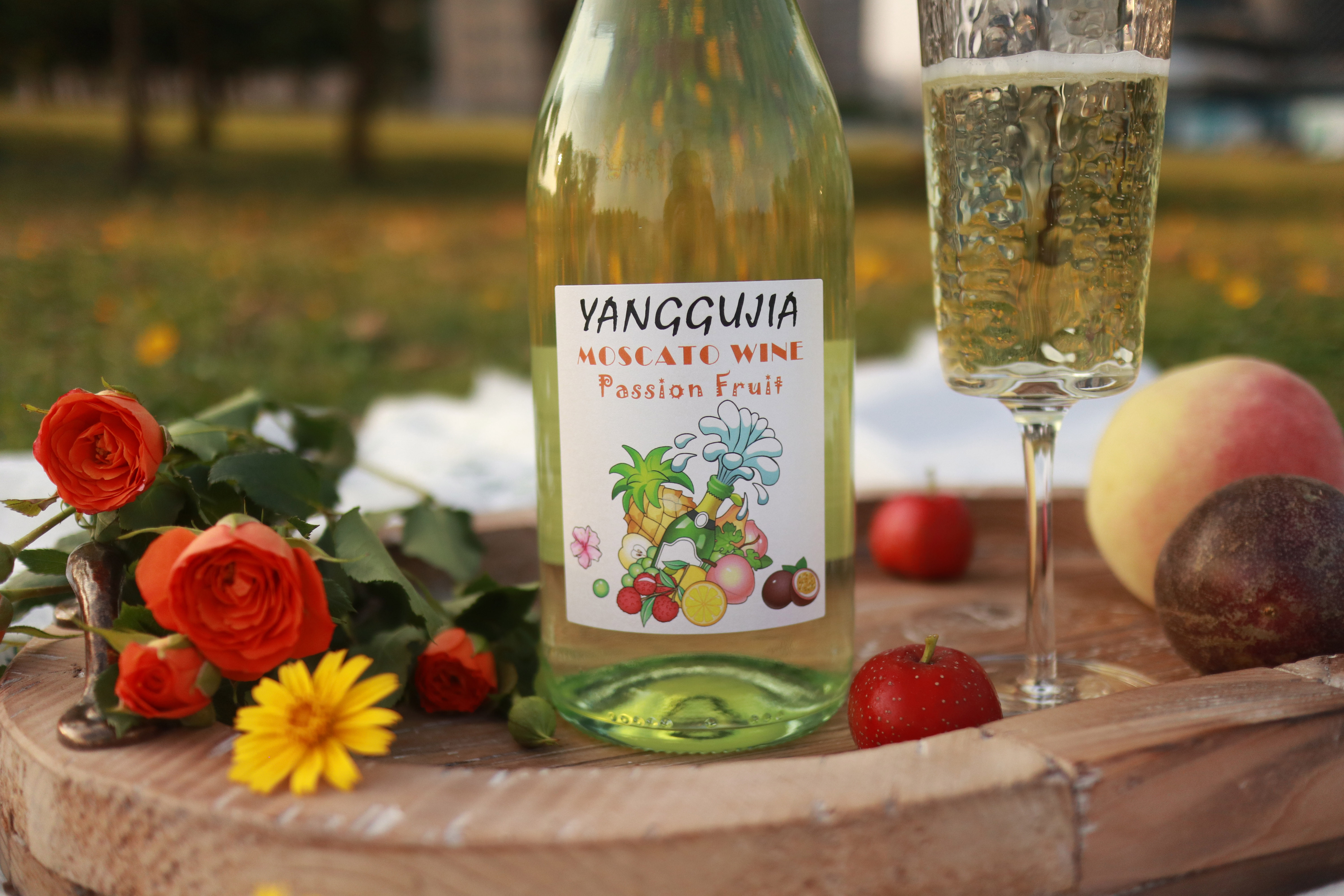 阳酤家意大利原瓶进口莫斯卡托热带博肖百香果起泡酒优质爱的果酒