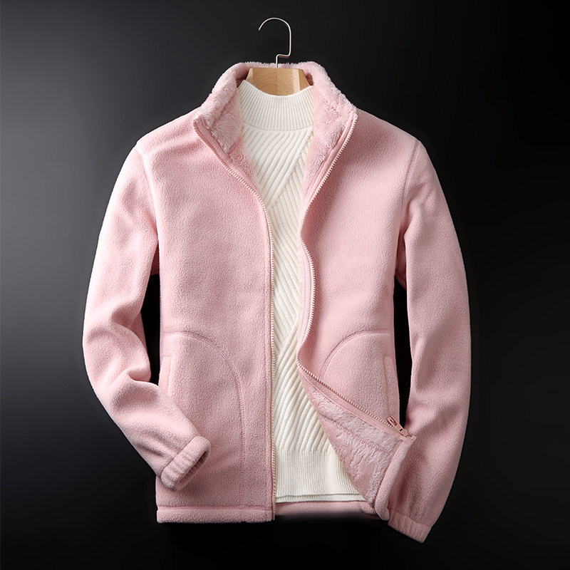 绒衣户外珊瑚瑚绒摇粒绒外套加绒加厚双面绒开抓绒衣