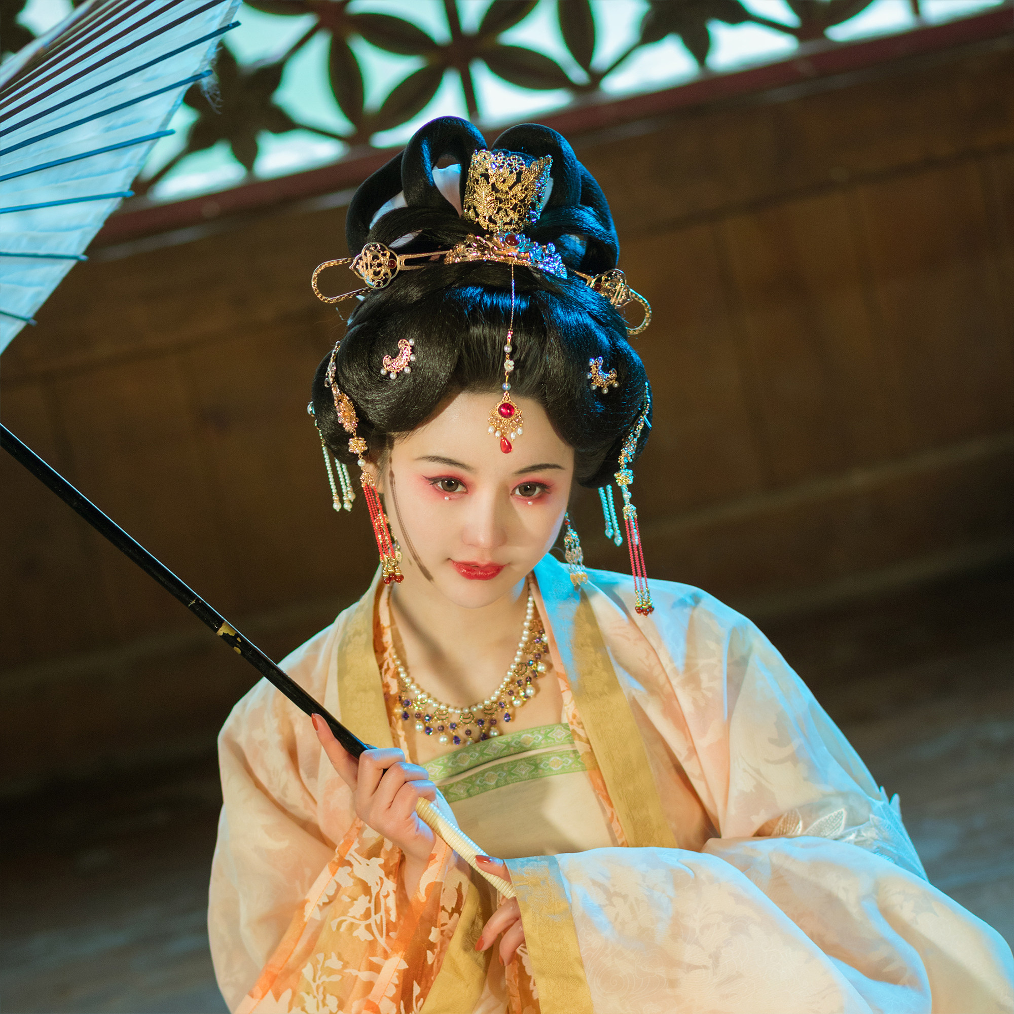 华丽唐风明发钗珍珠银色雨山金银色合集长簪百搭发饰