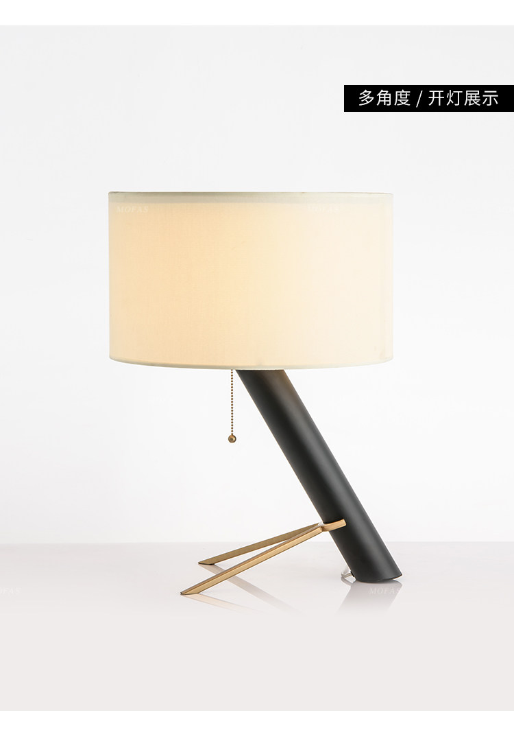 后现代轻奢客厅台灯布艺拉绳开关现代简约大气北欧装饰台灯