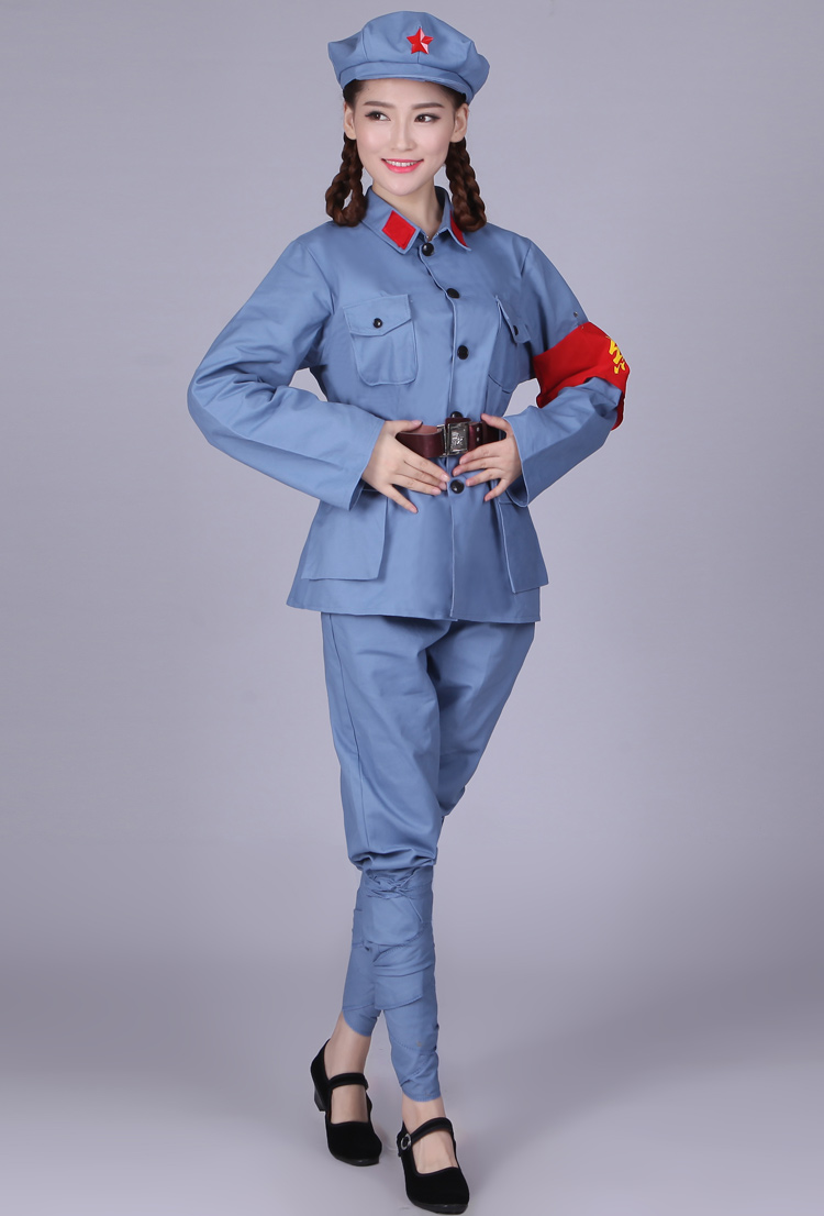 红军演出服新四军男女八路军衣服抗战服装 红卫兵套装 新款 成人军装