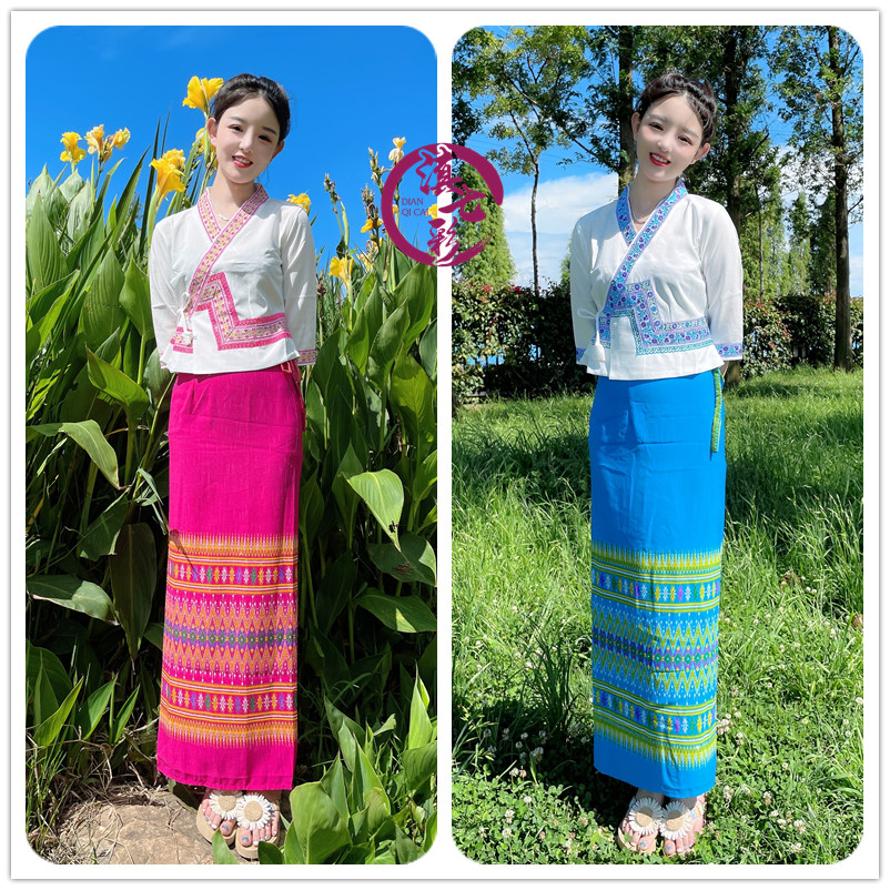 八分泰国女装白色领上上衣傣族服饰酒店迎宾民族服装