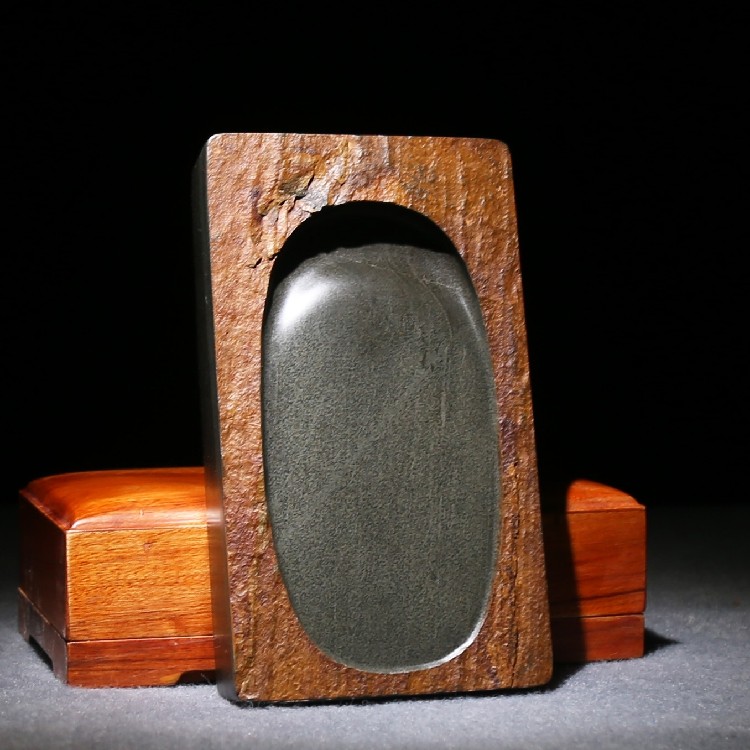 精品歙砚自然自然红红皮原石手工雕刻砚石文房四宝文房四宝