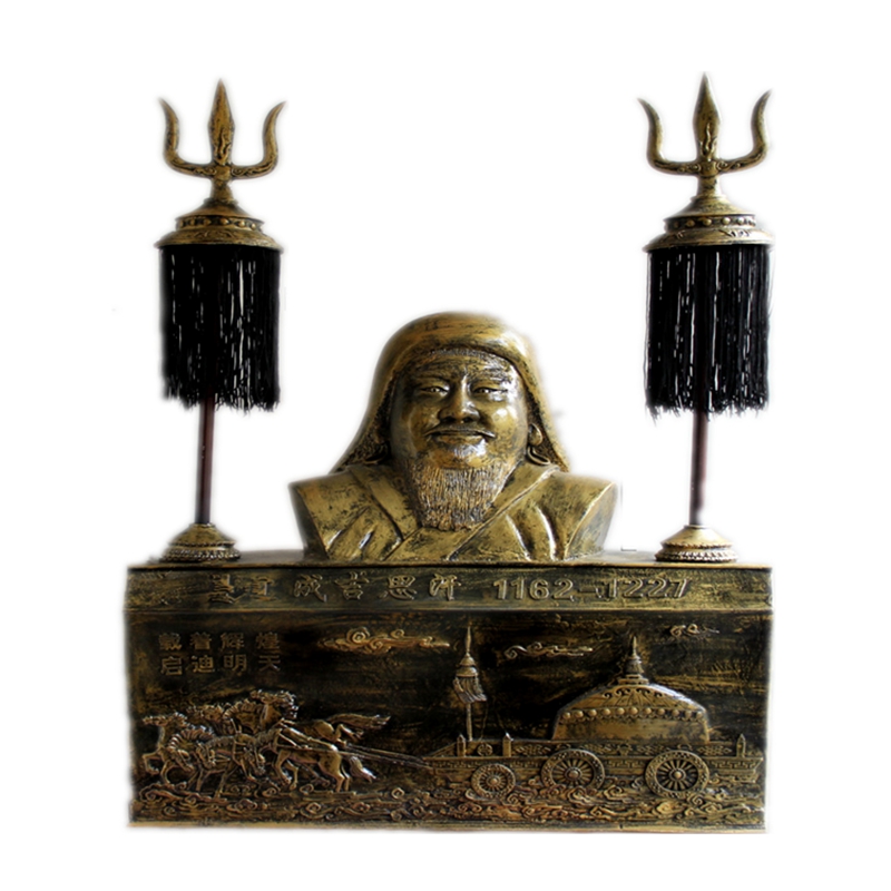 成吉思汗玻璃钢雕塑摆台苏力德战旗大型蒙古包餐厅摆件摆件