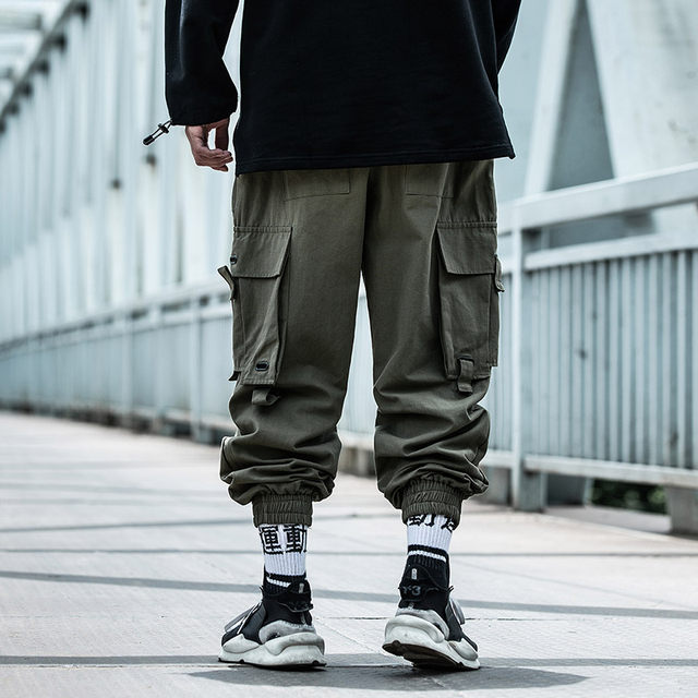 AOGZ national tide machine can wind and wear pants men's spring and autumn tide brand INS loose hip hop casual pants trend beam pants AOGZ national tide machine can wind and wear pants men's spring and autumn tide brand INS loose hip hop casual pants trend beam pants