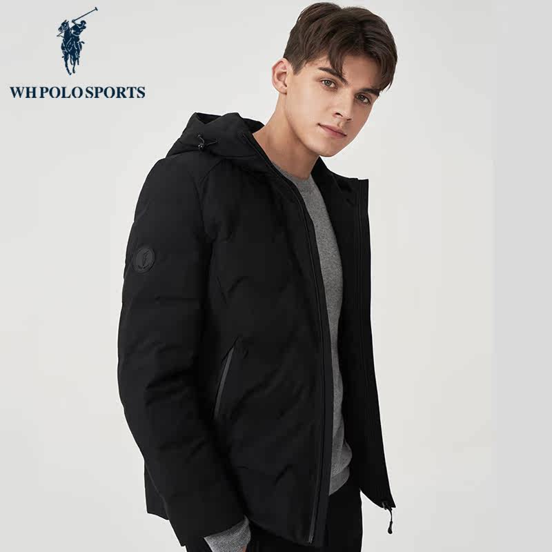 polosport保罗羽绒服2021冬款男士休闲连帽保暖羽绒服