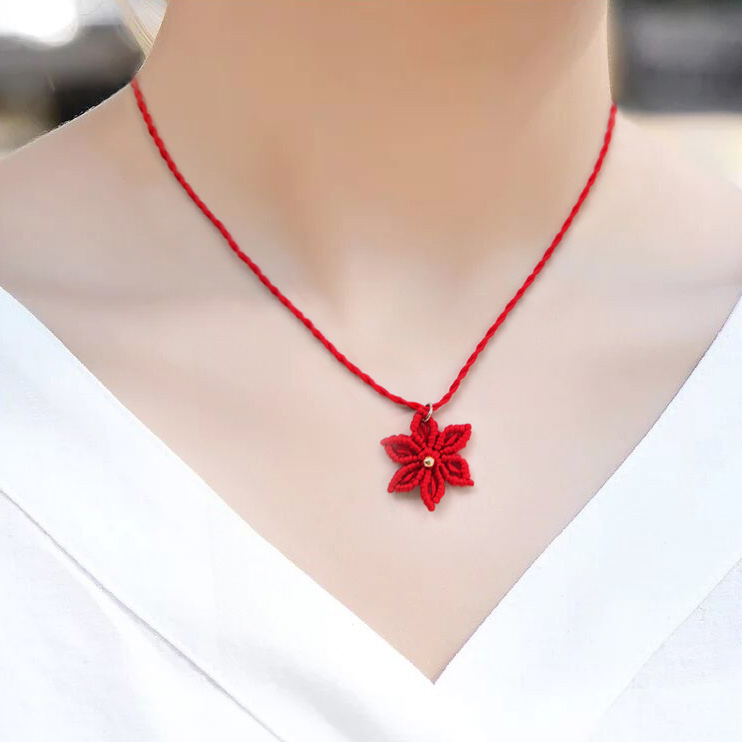 心形情人原创纯原转运红绳闺蜜礼品手工锁骨项链