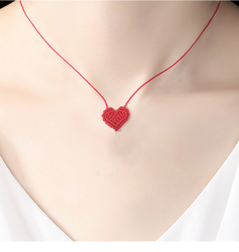 心形情人原创纯原转运红绳闺蜜礼品手工锁骨项链