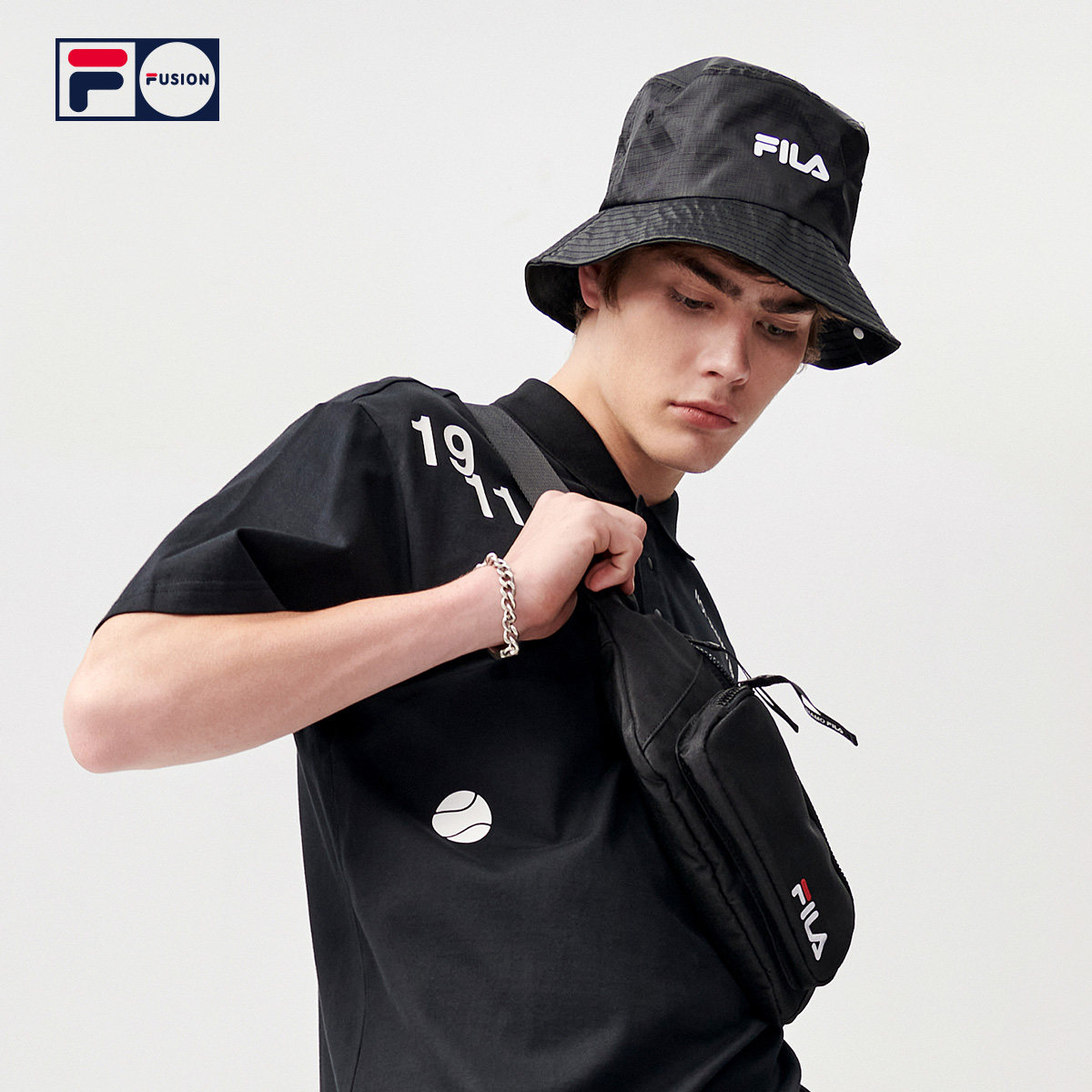 filafusion斐乐潮牌情侣圆帽2021夏季新款个性运动帽