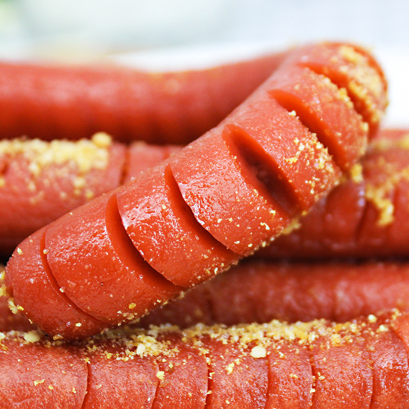 整箱金锣火腿肠100根香肠淀粉肉肠零食即食煎炸香肠