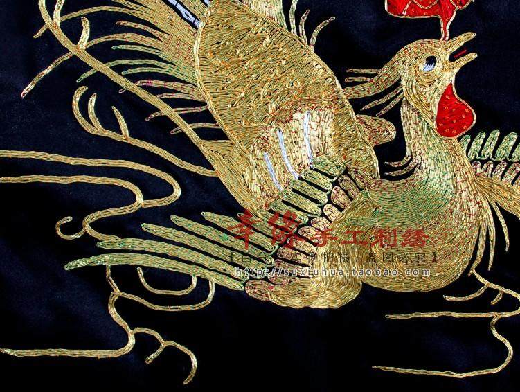 刺绣苏绣家居饰品挂画礼品手工金线龙凤50x80成品苏绣