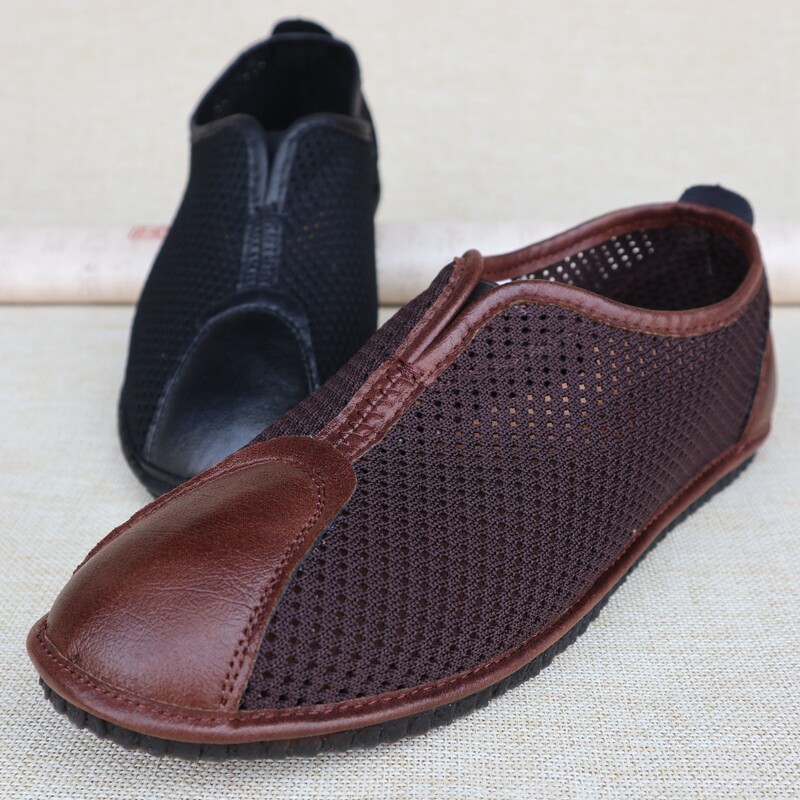 老北京布鞋牛筋夏季网面透气中国国风休闲闲汉中年人布鞋