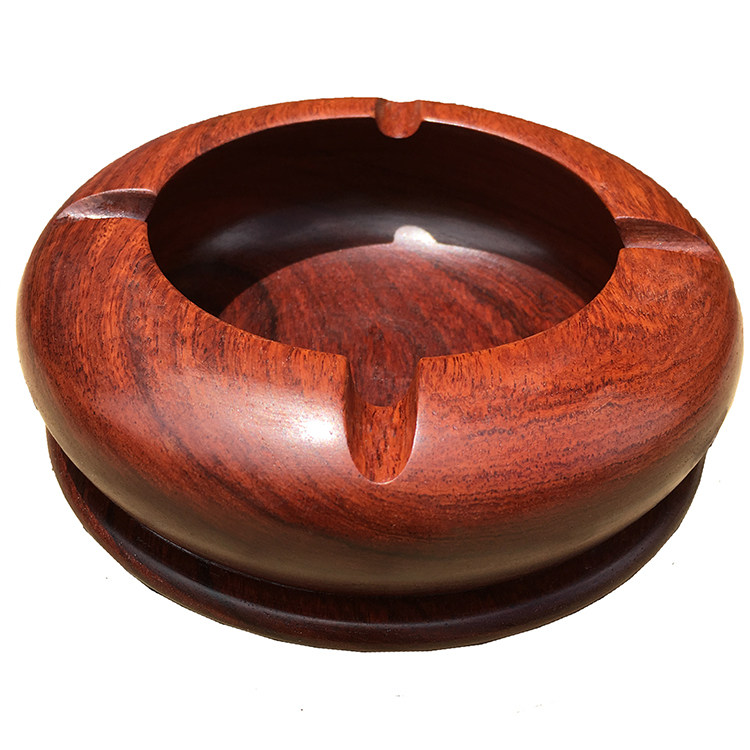 红木烟灰缸实木木质缅甸花梨木料雕刻一物一图收纳装饰烟灰缸