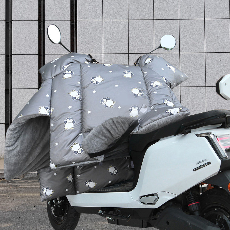 挡风电动摩托车冬季加绒加厚加大防寒小型电瓶电动车挡风被