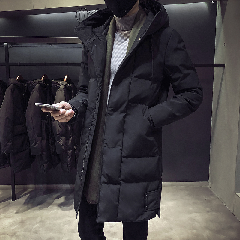 棉衣男中长款羽绒棉服2021新款潮流韩版连帽加厚棉袄男士冬季外套