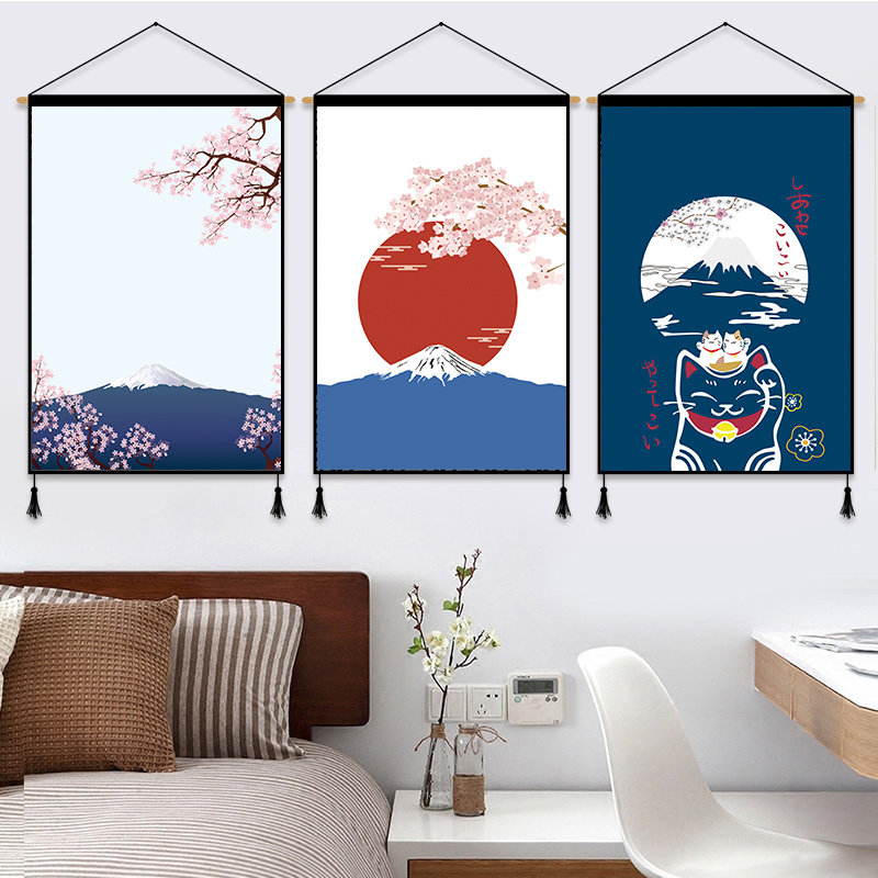 日式壁毯墙布挂毯客厅卧室富士山布卧室背景挂布挂毯
