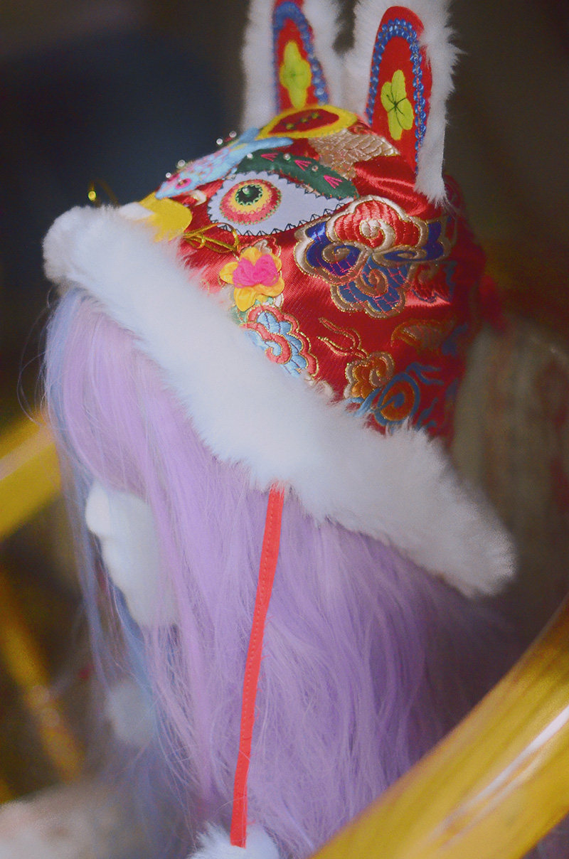 猩猩拜年虎虎生威虎头帽大人头毛绒绒手工布艺汉服古风配饰