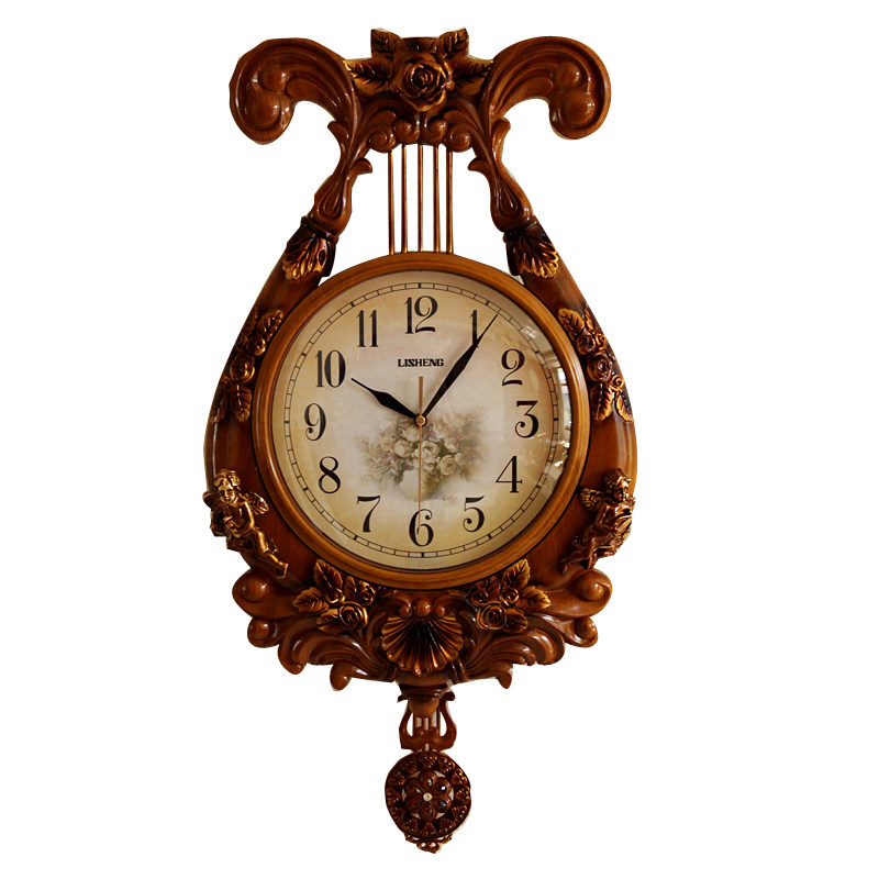 仿古钟表中式挂钟客厅中国风古典大气家用时钟复古钟个性创意免钉