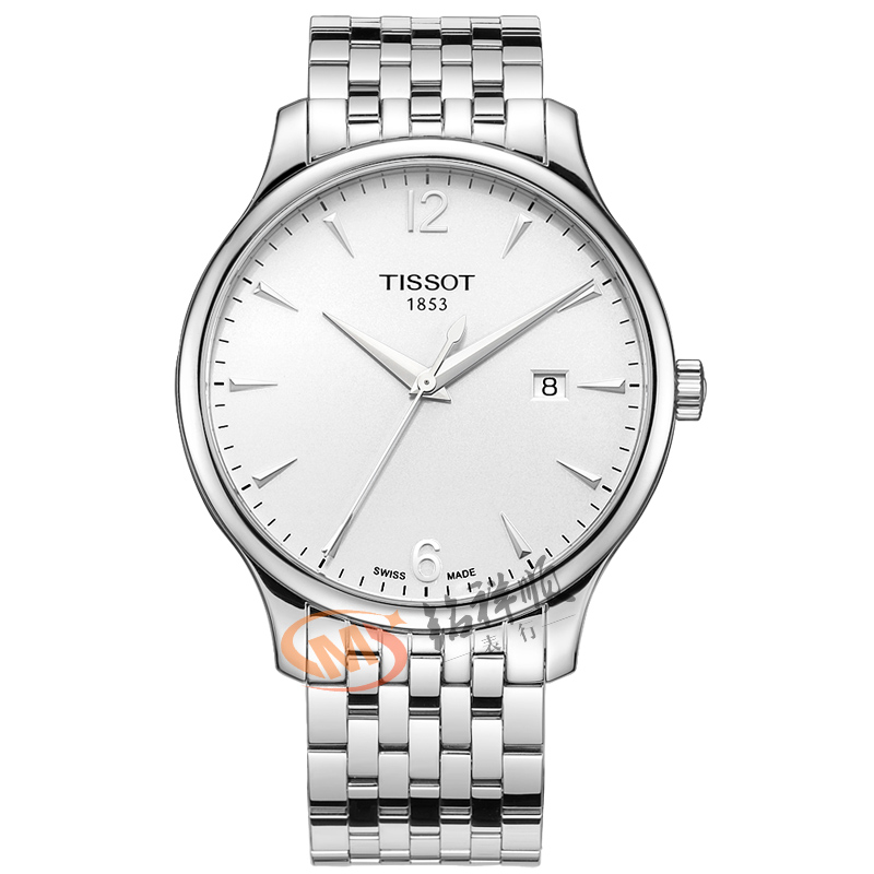 Tissot瑞士天梭男表俊雅休闲石英大表盘钢带T063.610.11.037.00