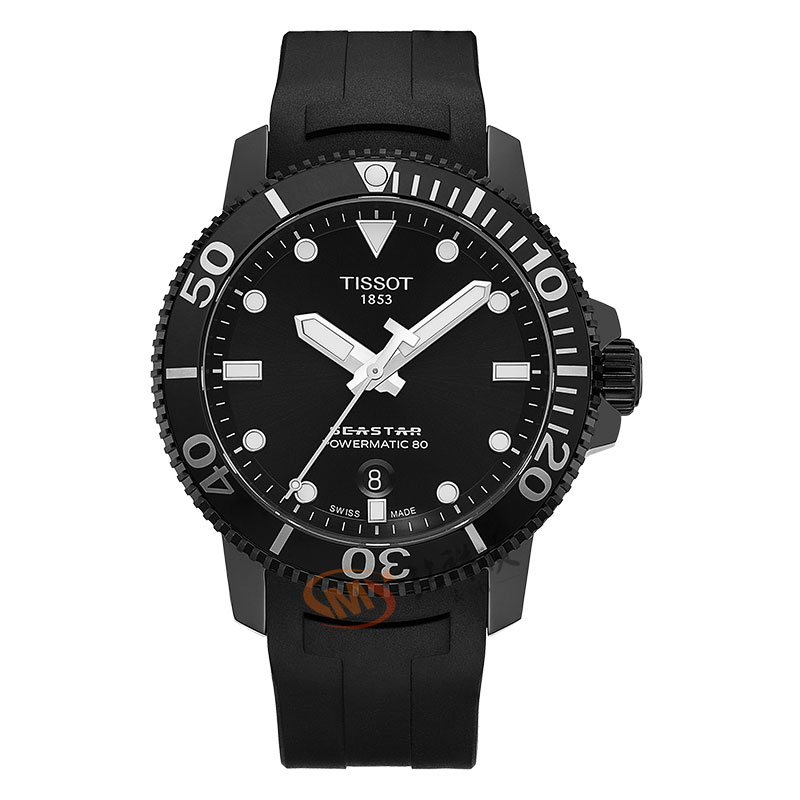 Tissot天梭机械男表海星系列潜水夜光手表橡胶T120.407.37.051.00