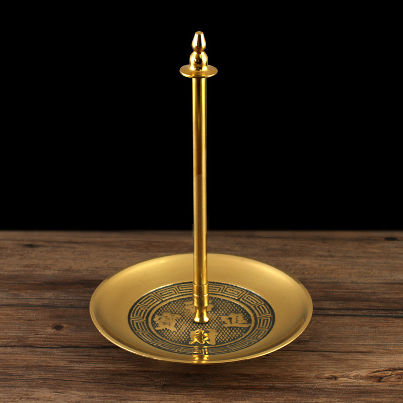 纯铜檀香架子托12h24小时盘香架香托坛香塔香家用支架盘过年拜神