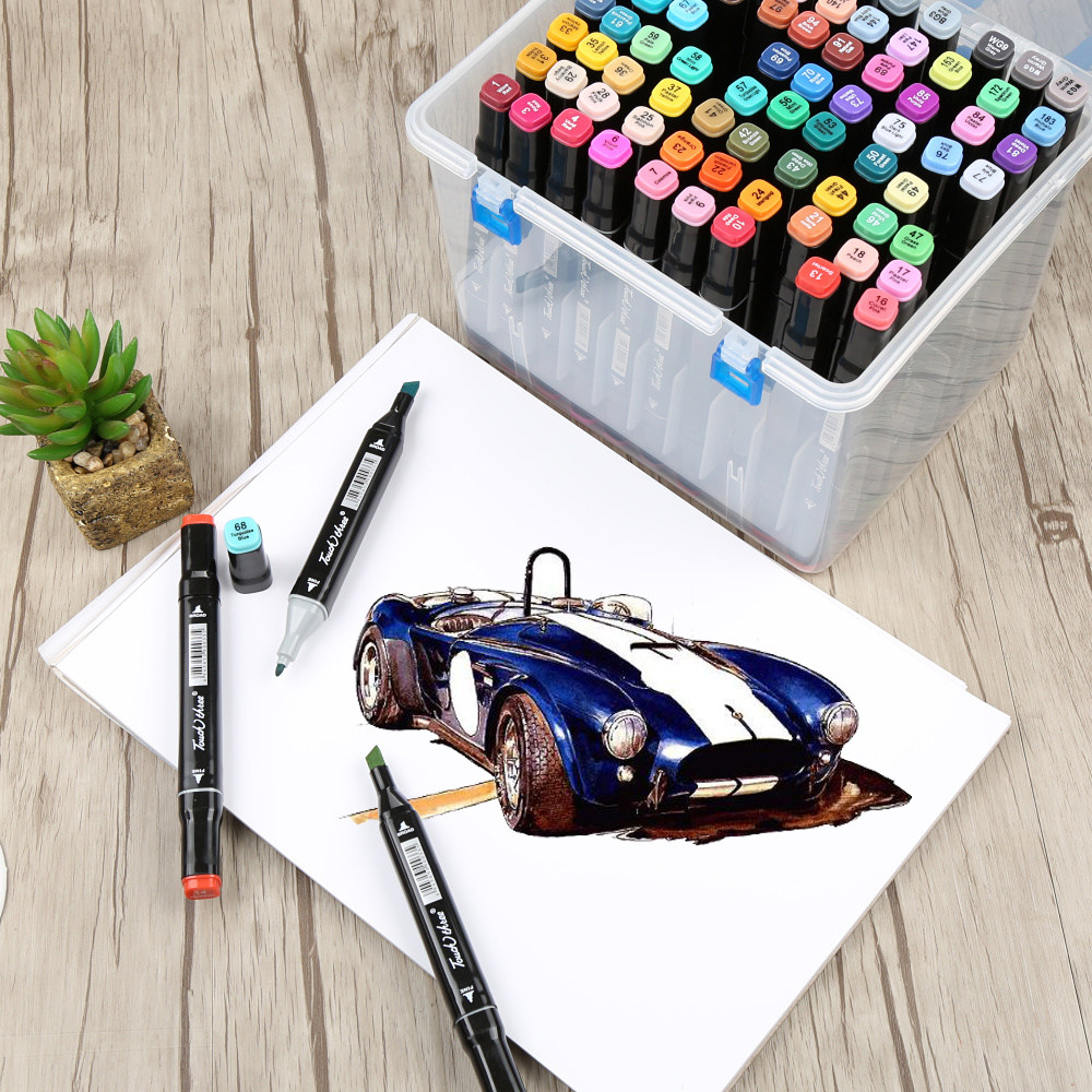 touchthree马克收纳套装三代60色酒精双头油性马克笔