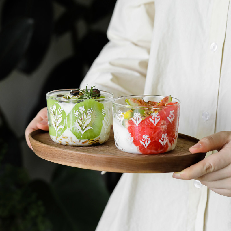 肆月元香酸奶布丁玻璃果冻杯子耐高温烘培慕斯玻璃杯