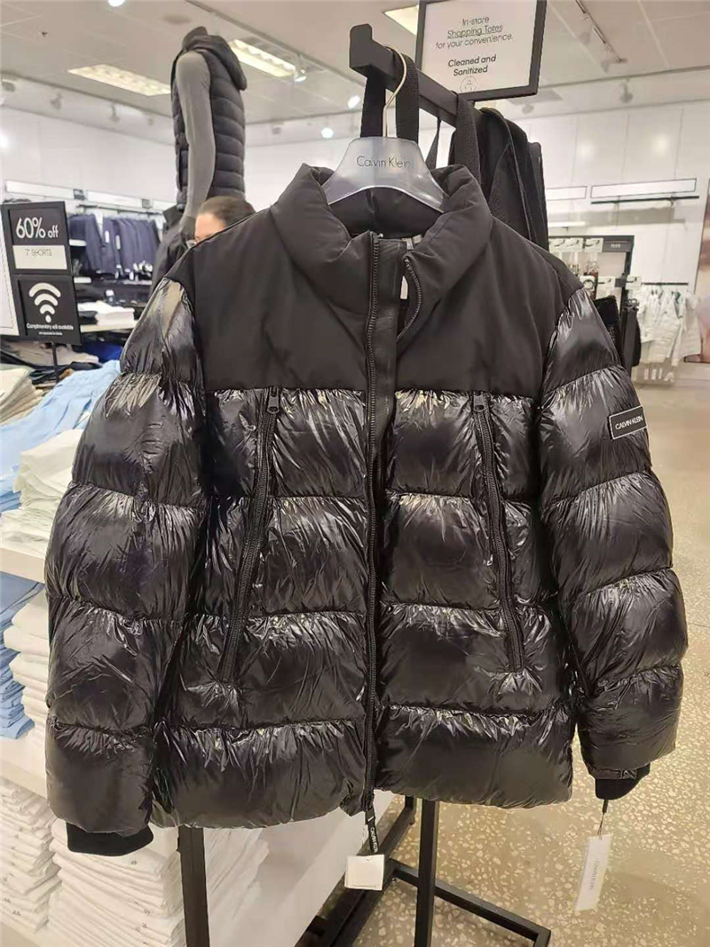 美国Calvin Klein男士20款冬季CK亮面加厚鸭绒立领羽绒服休闲外套