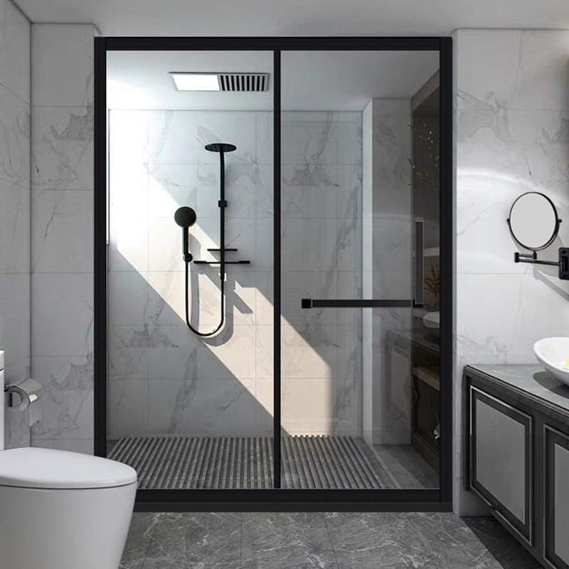 定制卫生间淋浴房不锈钢一字字形洗澡间干湿分离浴室定制淋浴房