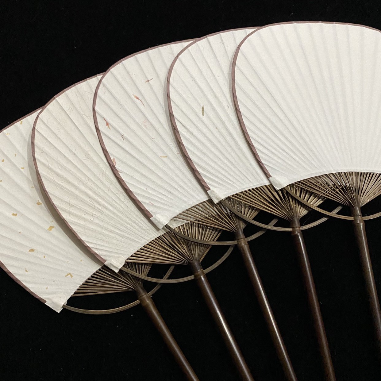 团扇宣纸空白白宫双面可绘紫竹工艺艺竹椭圆形扇子