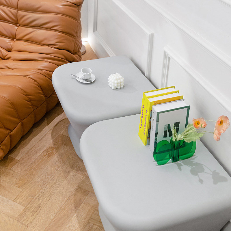 2022新款茶几塑料加厚灰色可坐客厅家用简约茶几