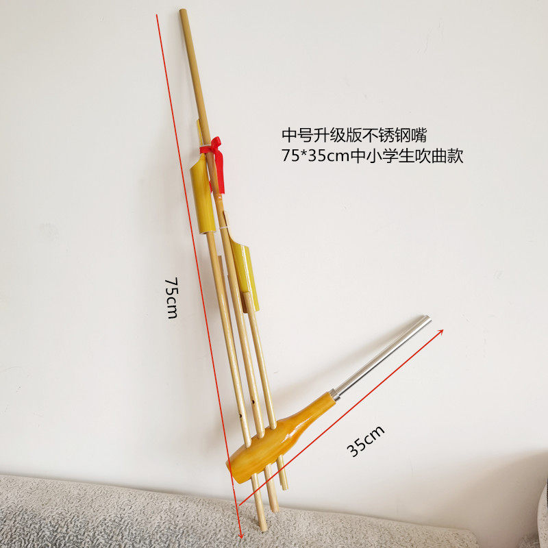 民族乐器中号升级版不锈钢吹嘴六管六音芦笙苗族唢呐