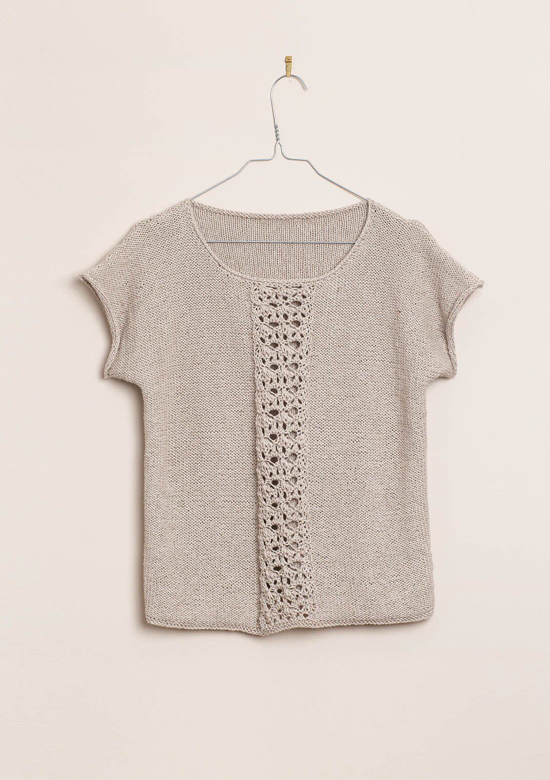 sandnesline女士棉麻蕾丝短袖材料手工diy附中diy编织材料包