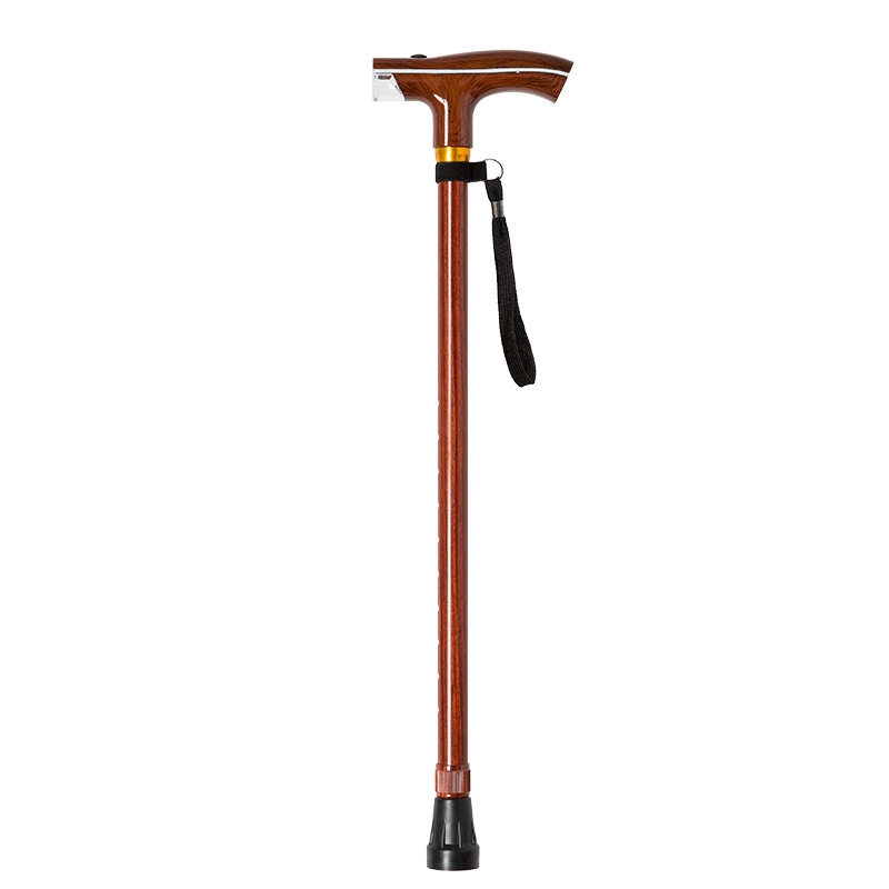 酷然老年拐扙防滑仿木木纹拐棍老人手杖铝合金登山杖