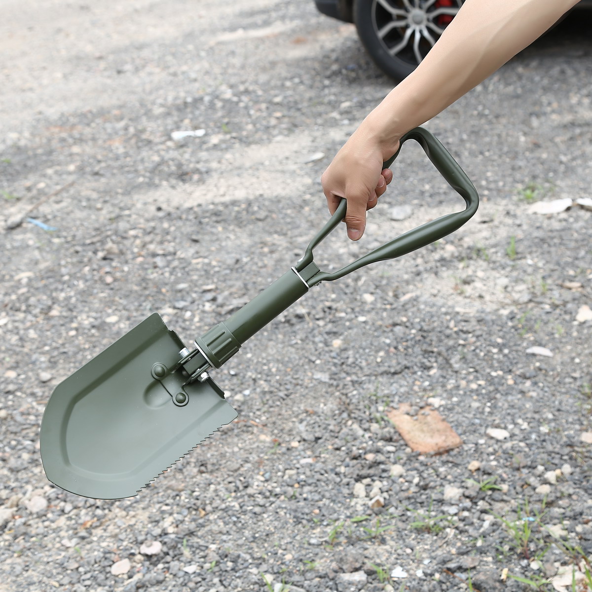 户外折叠工兵铁锹多功能钓鱼铲子车载多用兵工工兵铲