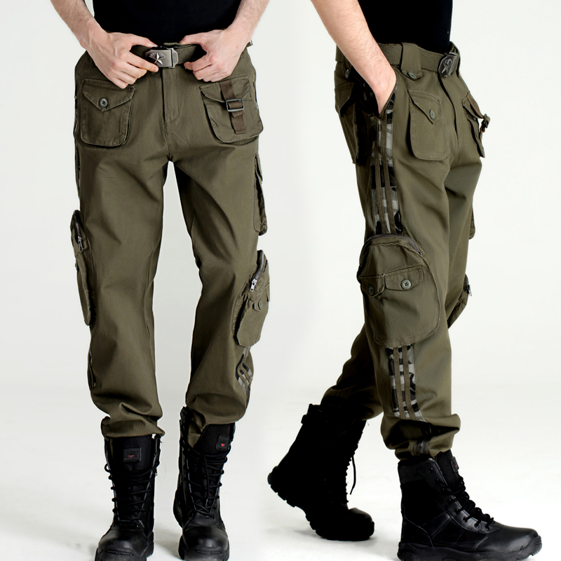 户外工装冲锋裤男秋冬加绒宽松直筒防风迷彩登山大码休闲裤子女潮