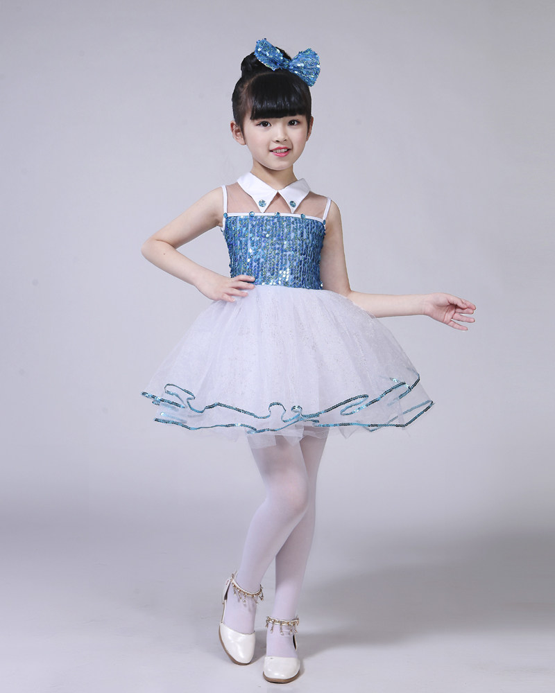 儿童演出服舞蹈蓬蓬女童公主幼儿园六一亮片表演小学生儿童演出服