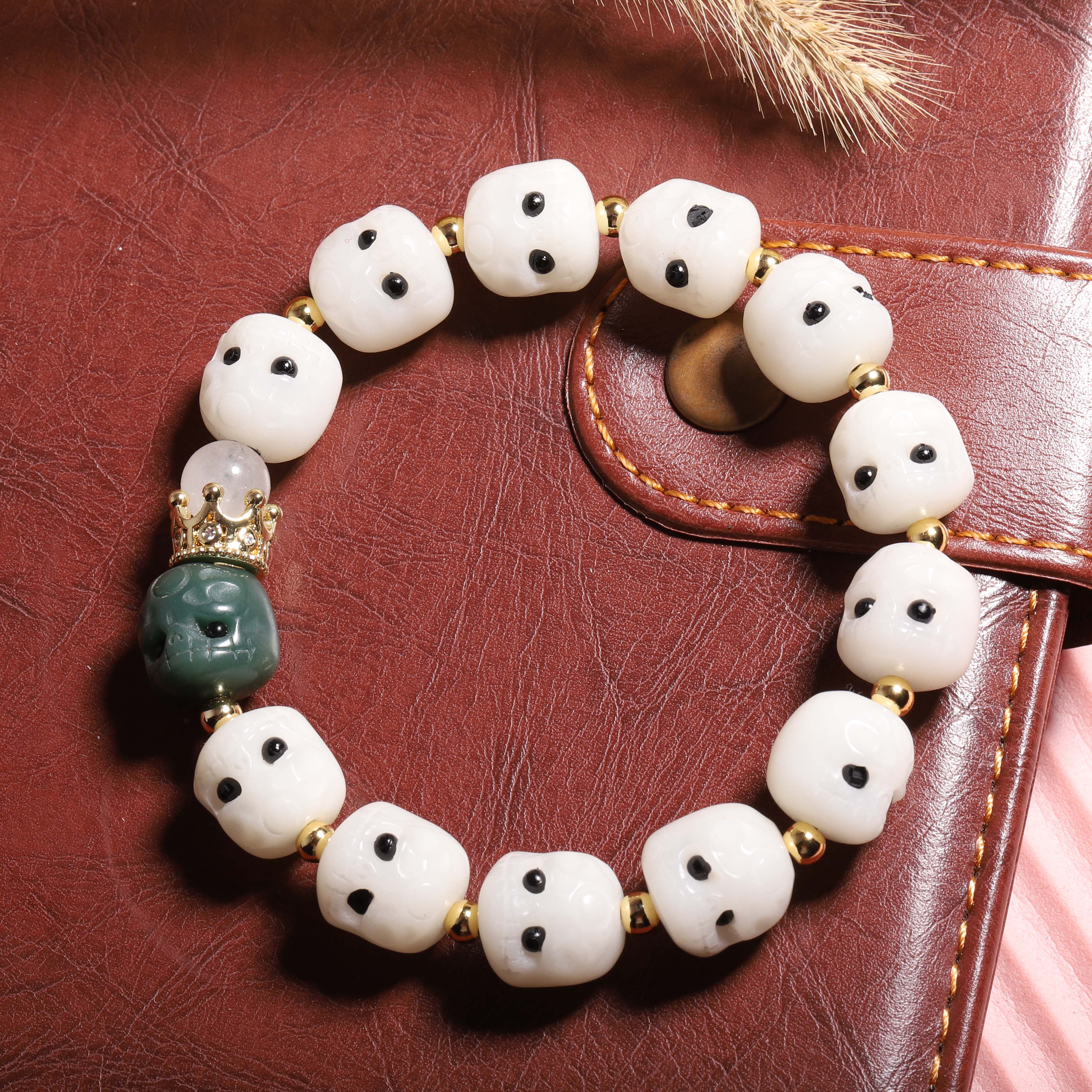 菩提天然绿阴阿呆手串原籽13mm文玩提单手链手串