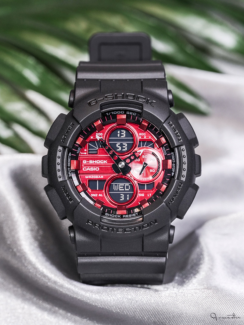 卡西欧不屈之光gshock硬碰硬午夜霓虹运动手表ga140mg1a日韩腕表