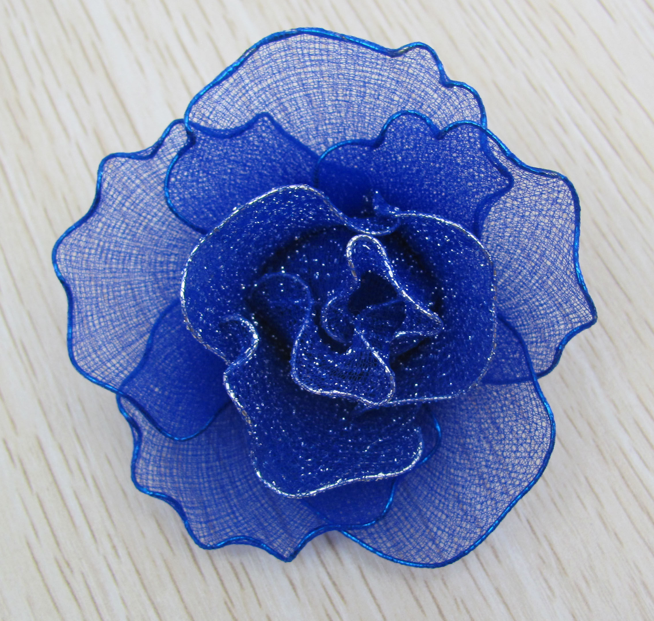 丝网花丝丝袜成品蓝色玫瑰蓝色妖姬胸针别针胸花饰品胸花