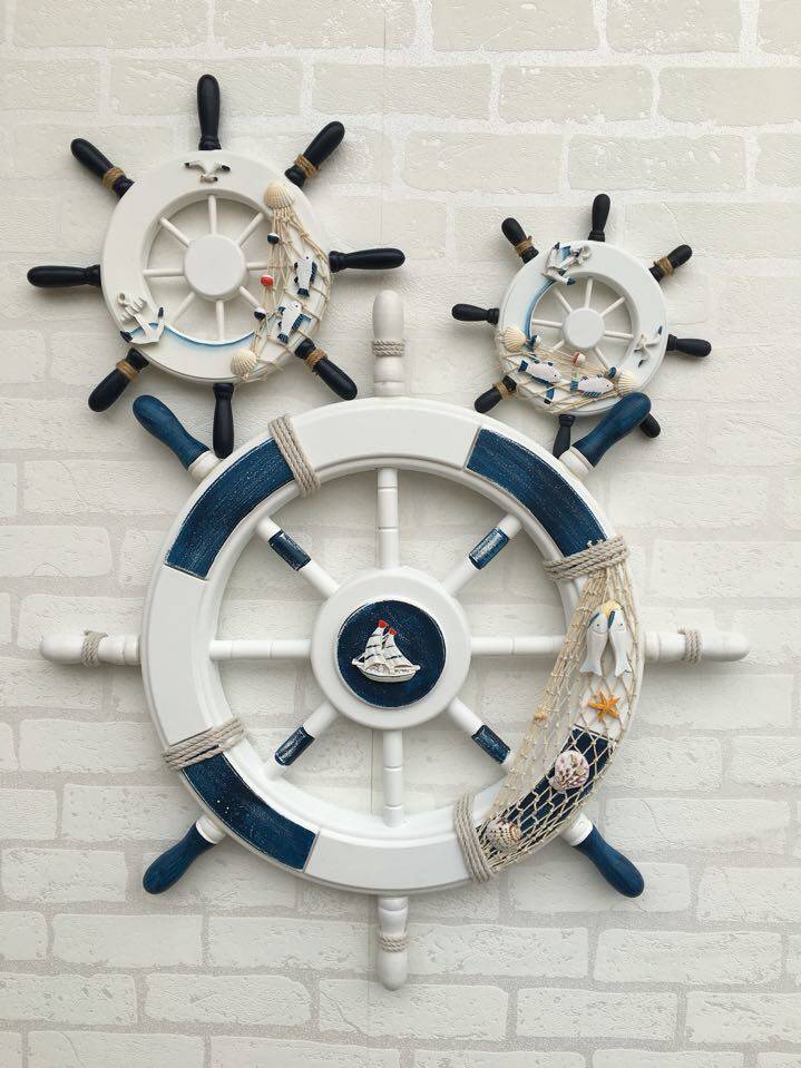 挂件船舵地中海风格家居家居装饰装饰品航海舵手木质壁饰