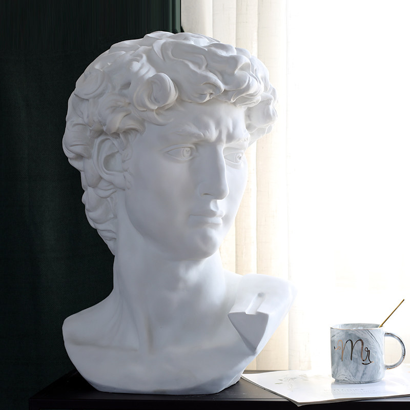风吟石膏树脂人像雕刻头像家居软装设计师摆件摆件